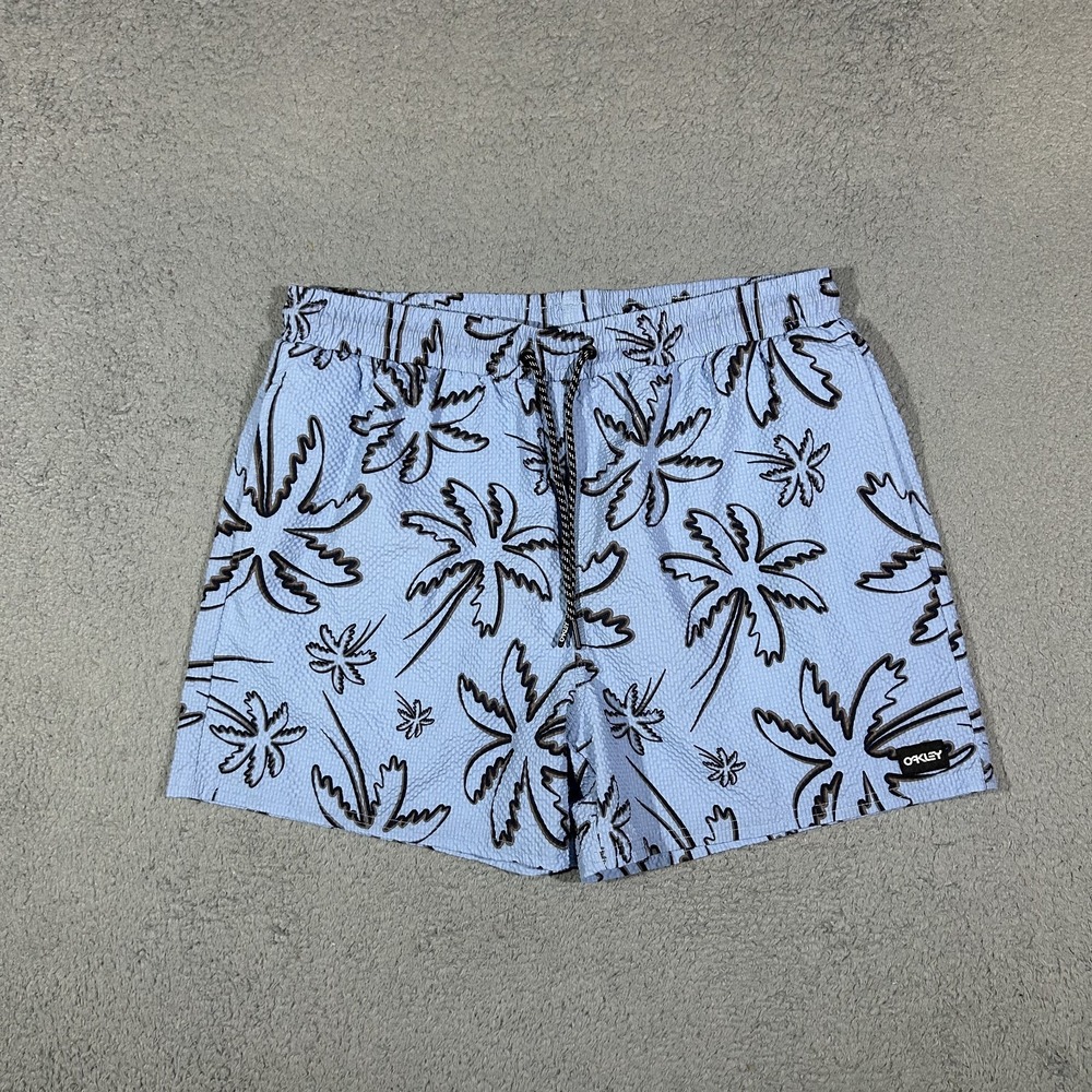 Oakley Men's Medium Blue Swim Shorts Deco Palms #3765